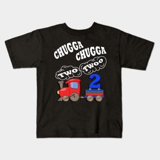 Birthday 2 Year Old Gifts Chugga Chugga Two Twoo Fun Party Theme Train Kids T-Shirt